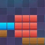 Kolorowe klocki ułożone na ciemnym tle tworzą różne wzory geometryczne