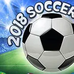 Piłka nożna na stadionie z napisem 2018 Soccer Cup w tle