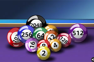 Kolorowe bile bilardowe z liczbami, ułożone na fioletowym stole bilardowym