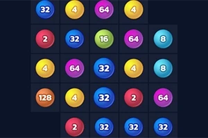 Kolorowe kulki z numerami umieszczone w siatce na ciemnym tle