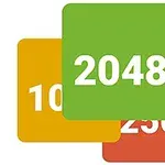 Kolorowe klocki z liczbami 1024, 2048, 256 i 8 na białym tle