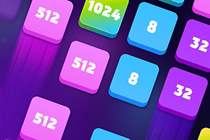 Kolorowe kwadraty z liczbami takimi jak 8, 32, 512 i 1024 na ciemnym tle