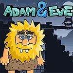 Jaskiniowiec z żółtymi włosami w ciemnym, nocnym tle z mostem i potworami w klatkach