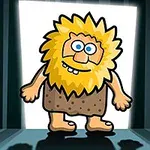 Postać z dziką blond grzywą i niebieskimi oczami stoi w jasnym świetle na tle ciemnego pomieszczenia