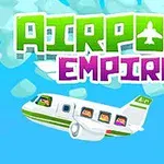 Dwupłatowiec z twarzami pasażerów na tle nieba z napisem Airport Empire u góry