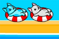 Dołącz do przygody psich rodzeństw bawiących się w parku wodnym