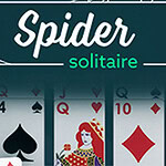 Karty do gry z widocznymi symbolami i nazwą Spider Solitaire na górze
