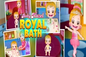 Baby Hazel enjoys royal bath and dress-up