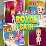 Baby Hazel enjoys royal bath and dress-up