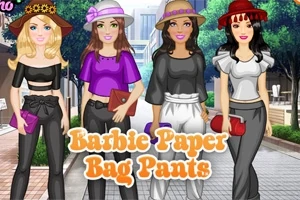 Cztery postacie w kapeluszach i stylowych ubraniach stoją na tle miejskiej ulicy