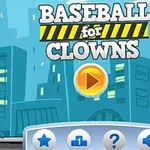 Postać w czerwonej koszulce i niebieskim kasku trzymająca kij baseballowy, obok piłek, na tle miasta z wieżowcami