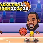 Dwóch kreskówkowych koszykarzy grających na boisku, otoczonych publicznością i butami do koszykówki