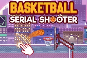 Grafika przedstawia miejskie boisko do koszykówki z animowaną piłką lecącą do kosza i rysunkiem ręki wskazującej na piłkę