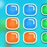 Kolorowe klocki na tle z niebieskim i zielonym gradientem