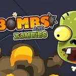 Zielony zombie z wystającym mózgiem i wytrzeszczonymi oczami na tle wybuchu i kolorowego napisu