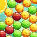 Kolorowe kulki z motywami owocowymi: cytryna, limonka, arbuz