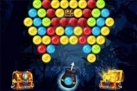 Gra bubble shooter, w której gracz zbiera złotą skrzynię na każdym poziomie