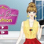 Postać kobiety z blond włosami upiętymi w kok, ubrana w żółtą bluzkę i czerwoną spódnicę, trzymająca czarną torebkę na tle różowego panelu z tekstem