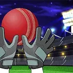 Rękawice sportowe uniesione w powietrzu łapiące czerwoną piłkę na tle oświetlonego stadionu nocą