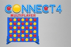 Plansza gry z żółtymi i czerwonymi krążkami oraz napisem Connect 4 Multiplayer