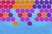 Help Cottonball by matching three or more yarn balls of the same color to make