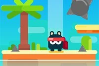 Help save the cat by dropping it down to the bottom platform