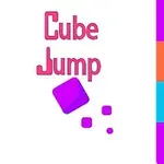 Fioletowy sześcian z trzema mniejszymi kostkami oraz różowy napis na białym tle, otoczony kolorowymi poziomymi pasami w fioletowym, niebieskim i pomarańczowym kolorze