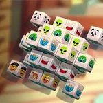 Kolorowe kostki z różnymi emotikonami i obrazkami, unoszące się w powietrzu na rozmytym tle