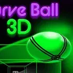 Zielona świecąca piłka z napisem Curve Ball 3D na czarnym tle