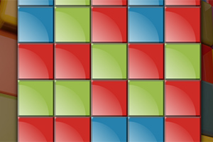 Kolorowe kwadratowe bloki ułożone w siatkę, w kolorach zielonym, czerwonym i niebieskim