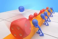 Dice Push to zabawna gra zręcznościowa z kośćmi i modelami stickmanów 3D