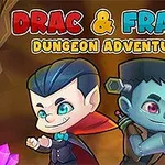 Chibi postacie w stylu wampira i potwora z kanciastym zestawem skór do podziemnej przygody