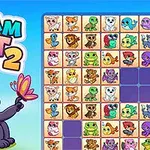 Ilustracja przedstawia planszę z kolorowymi obrazkami zwierząt i siedzącego pandę trzymającą motyla, z dużym tytułem gry u góry