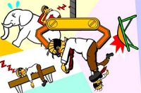 Gra akcji i logiczna, w której dźwigasz pijanego wujka na ławkę za pomocą dźwigu