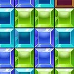 Kolorowe, błyszczące diamentowe bloki ułożone w siatce