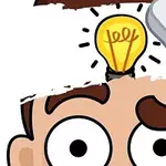 Ilustracja przedstawia rysunkową twarz z wymazaną gumką częścią czoła, odkrywającą żarówkę symbolizującą pomysł