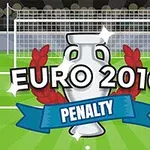 Puchar z czerwoną wstęgą na tle piłkarskiej bramki z napisem EURO 2016 PENALTY