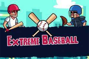 Dwaj rysunkowi gracze baseballu w animowanym stylu, z nietoperzem i rękawicą, z napisem na ciemnym tle