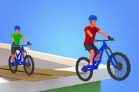 Prosta symulacja jazdy na rowerze 3D po dachach budynków z rampami