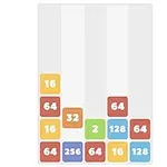 Kolorowe, ponumerowane kafelki z różnymi liczbami, ułożone w kolumnach na białym tle