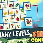 Kolorowy interfejs z planszą pełną ikon przedstawiających zwierzęta i rośliny, z napisem Many Levels oraz dekoracjami rolniczymi