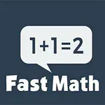 Napis 1+1=2 w dymku oraz tekst Fast Math na granatowym tle