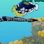 Podwodna scena z kolorowymi rybami i napisem Find the Fish