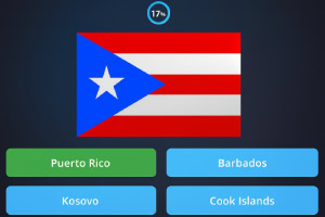 Cztery flagi narodowe różnych krajów z podpisem Which is the flag of Germany?