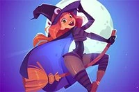 Play Flappy Witch game with flappy type, tap to jump, and fly a bird to avoid