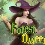 Czarodziejka w kapeluszu w otoczeniu magicznych świateł w lesie