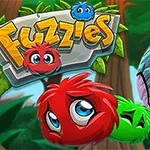 Kolorowe, futrzaste postacie i ptak na tle lasu, z logo w prawym górnym rogu