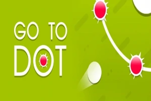 Zielone tło z białym napisem GO TO DOT oraz czerwonymi kropkami połączonymi białą linią