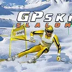 Narciarz w żółtym stroju zjeżdżający slalomem po zaśnieżonym stoku górskim