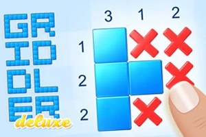 Color blocks to reveal the pictures and patterns hidden in the grid